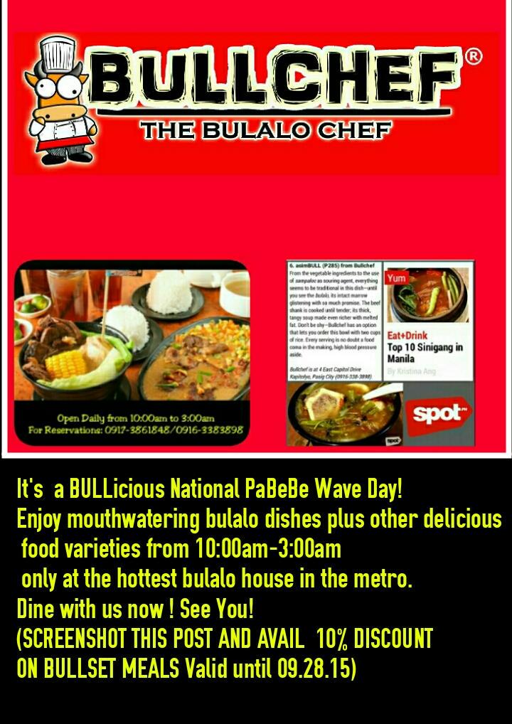 weareBULLCHEF's tweet photo. Enjoy mouthwatering bulalo dishes plus other delicious food varieties from 10:00am-3:00am #BULLCHEF
#ALDubEBforLOVE http://t.co/utGFyoI3RI
