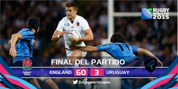 RugbyUruguay's tweet photo. #ENGvsURU | Final del partido en Manchester.
►@RugbyUruguay 3-43 @EnglandRugby◄
#VamosTeros http://t.co/zuliM8RqU0