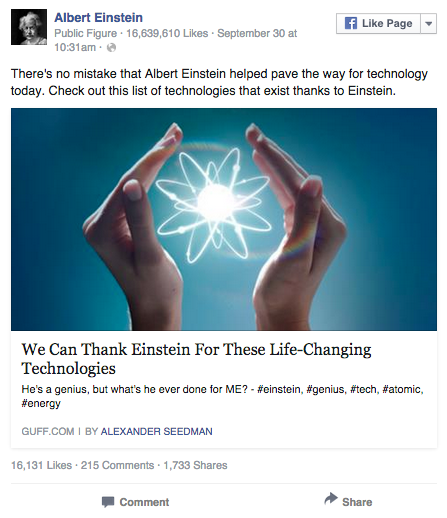hootsuite's tweet photo. You know those really smart people? They follow these 16 Facebook accounts: http://t.co/PGnBeTRPzj http://t.co/6cLRXa9Mxt