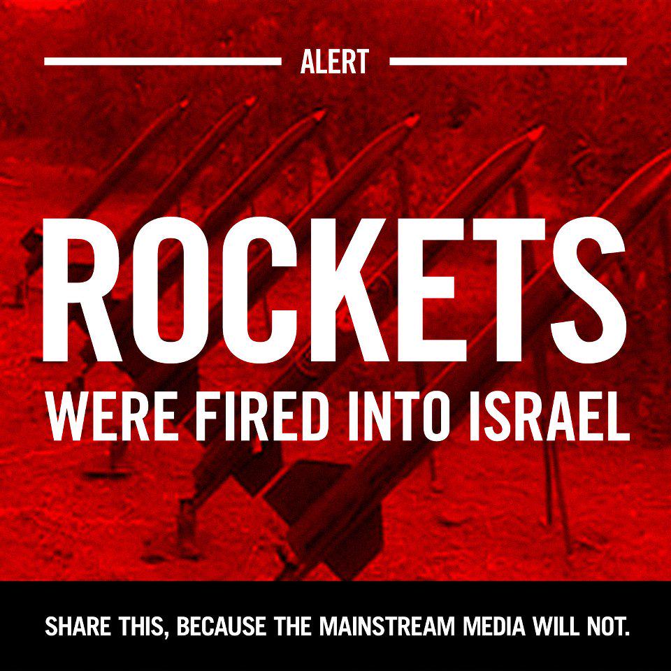 israelunderfire's tweet photo. 2 stabbings today &amp; now rockets from #Gaza. Retweet because media won't provide balanced reporting #IsraelUnderFire http://t.co/HHOl5fw4PL