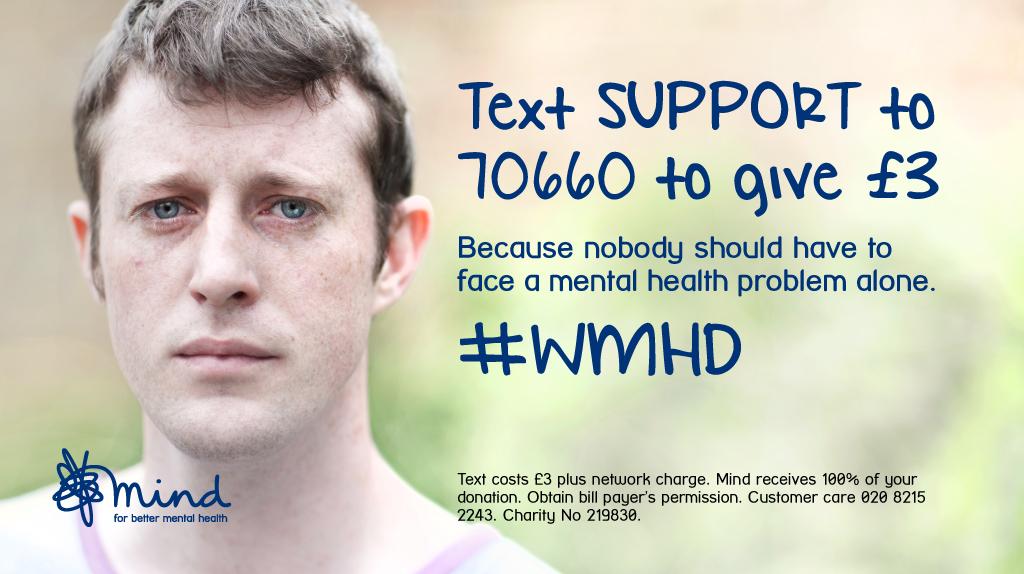 MindCharity's tweet photo. One last time :) ... Please Retweet &amp; help us be there *every day*! And thanks all for a great #WorldMentalHealthDay! http://t.co/5ph7ARPJKa