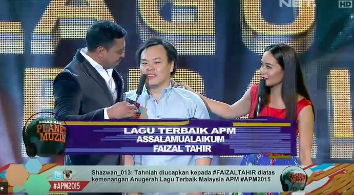 mdtvindonesia's tweet photo. Dan, Assalamualaikum memenangkan kategori Lagu Terbaik APM. #APM2015OnNETtv http://t.co/UsjihoXYRj