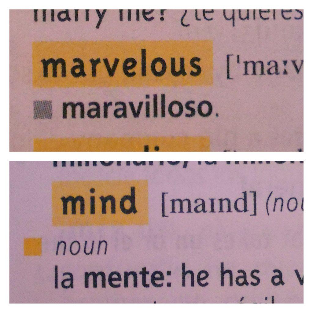 Persia_xo's tweet photo. Closest I could find to #MarvelMinds, haha! This is gonna be fun! :) #LearningSpanish #MaravillosoMente http://t.co/oDpCOcatQx