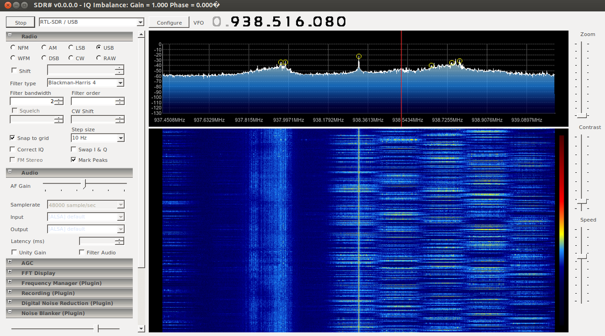 Cunchem's tweet photo. Observing GSM with #RTLSDR and #SDRsharp.
#wegetsignal http://t.co/1HJYnrgzm1