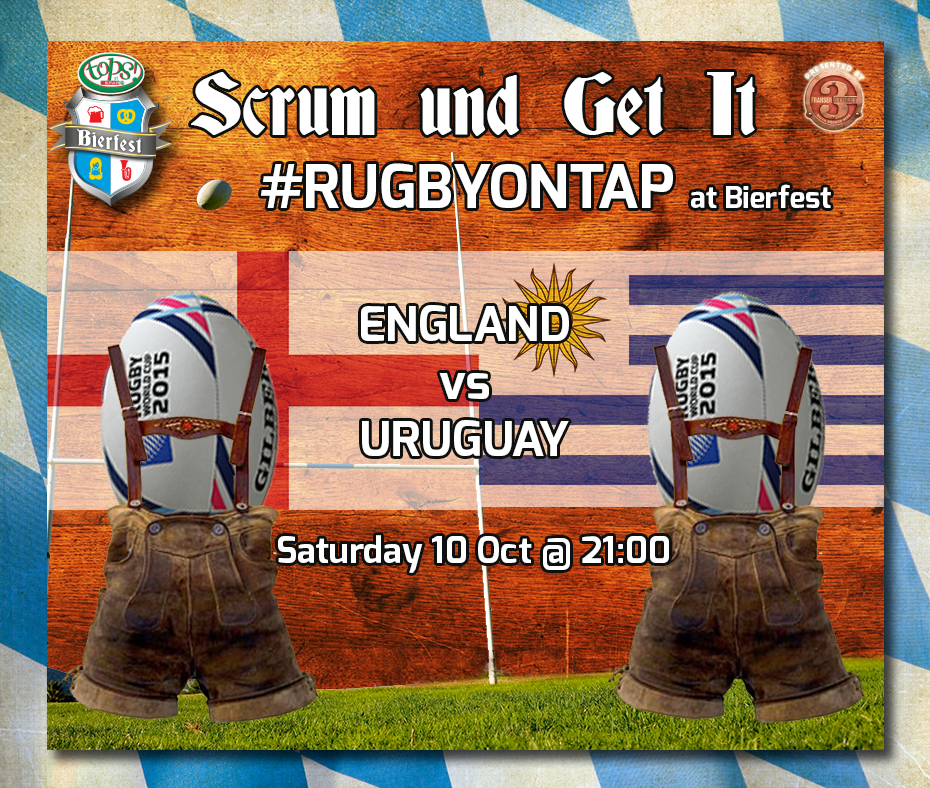 SABierfest's tweet photo. catch ze #England vs #URUGUAY game on ze brauhaus screens at 9pm tonite! #rugbyontap #festklausfun @MONTECASINOZA http://t.co/5GLflc6LoA