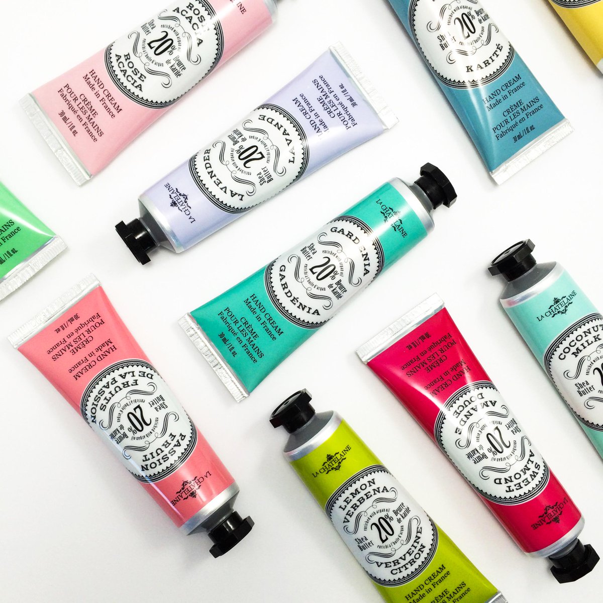 Tonsavon's tweet photo. La Chatelaine 20% Shea Butter hand creams from France. Perfect for holiday gift! Coming to http://t.co/PYe2Bwlmty http://t.co/2caR64Iunx