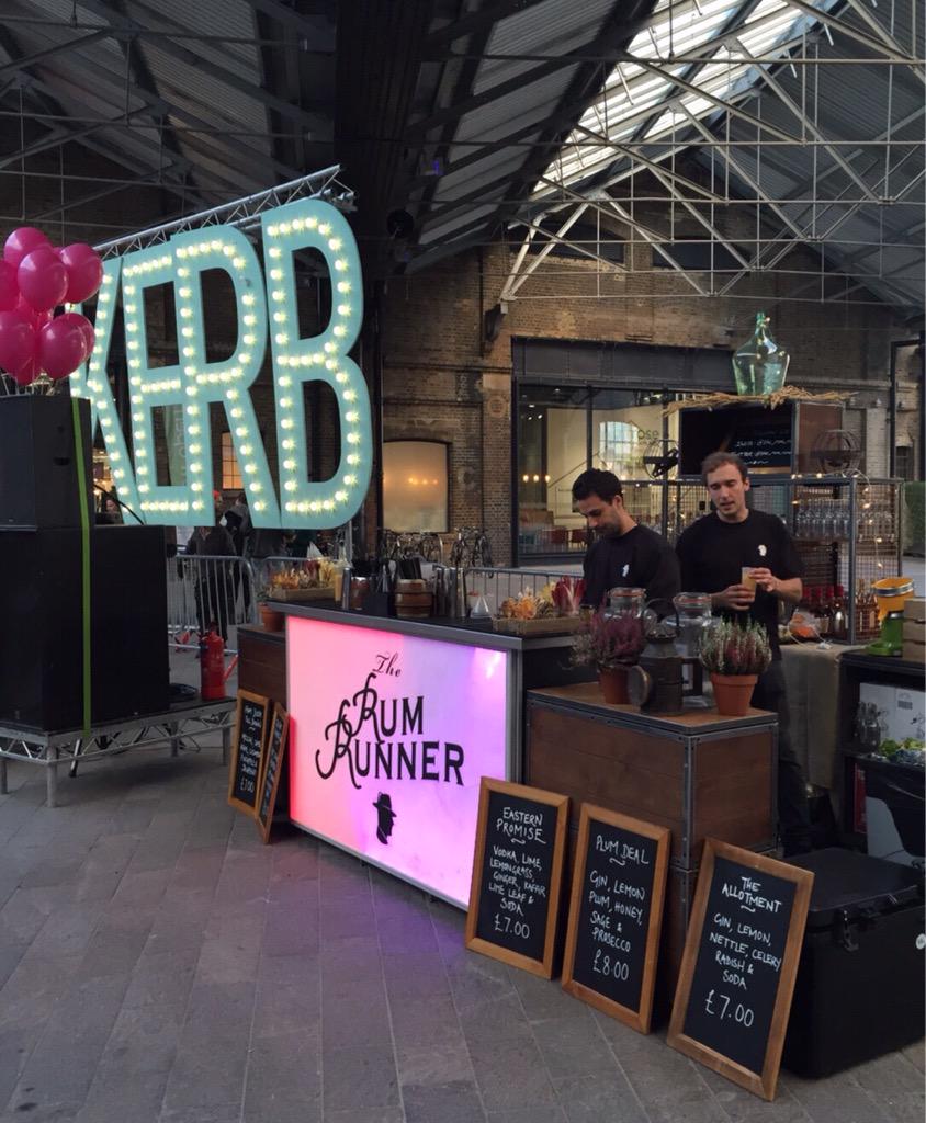 the_rum_runner's tweet photo. Our setup for @KERB_ last night . Great evening. Thanks to all of those who bought our cocktails #therumrunner #BRIX http://t.co/5RmdxhF3fd