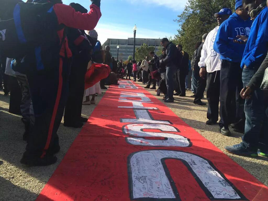 SkipBalor's tweet photo. #MillionManMarch such a beautiful thing shoutout to all the HBCUS out there man http://t.co/2yE8cT8UAw
