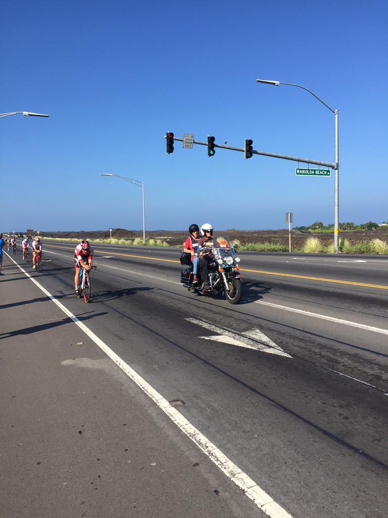 tri3mg's tweet image. First group through Waikoloa #IMKona2015 #IMWC2015