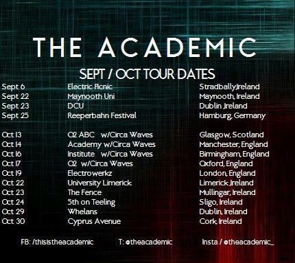 TheAcademicFans's tweet photo. Tour dates: 17th October at O2 in Oxford supporting @CircaWaves (last date supporting them) http://t.co/Vk2qVDANdy