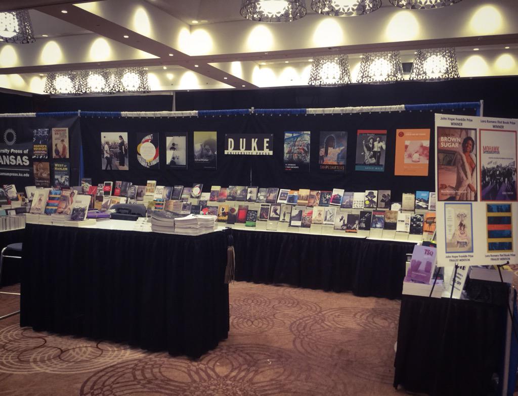 DukePress's tweet image. We&apos;re ready for #2015ASA! Come visit us in the exhibits hall, booths 201 &amp;amp; 203.