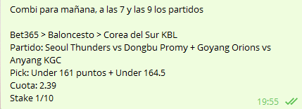 SenseiPicks's tweet image. Una combi para mañana ;)

Suerte!

#BetsOfTheDay #basketpick #betting #money #odds #sportsbetting #tips #freepick