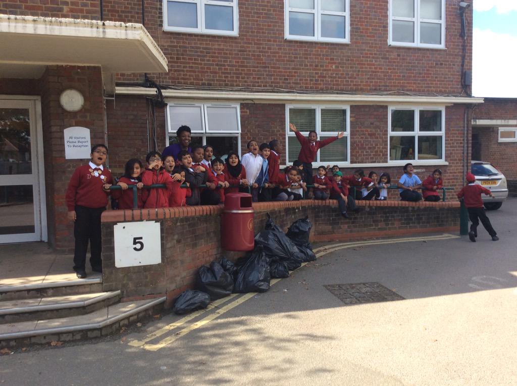 BarhamPrimary's tweet photo. #WeAreTheChange #SewaWeek2015 at #BPS. We are cleaning up our local community. Look how much litter we collected. http://t.co/VIPVtedI89