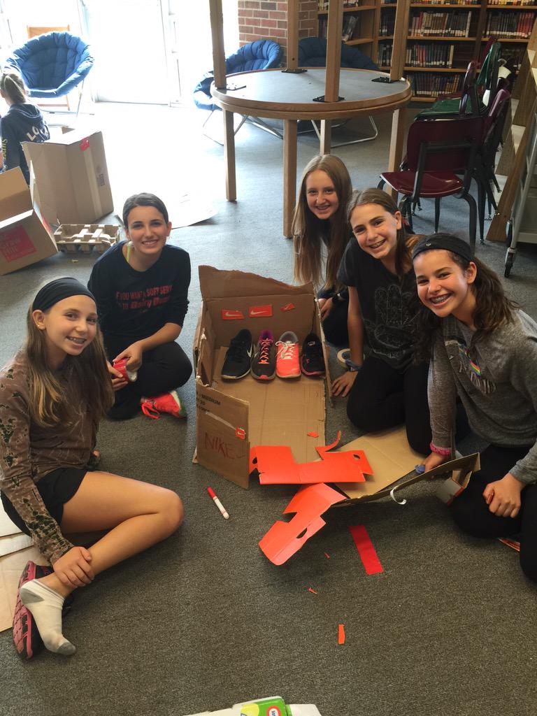 These 7th graders made a Nike store! #CardboardChallenge #engage109 <a href="/109Shepard/">@109Shepard</a>