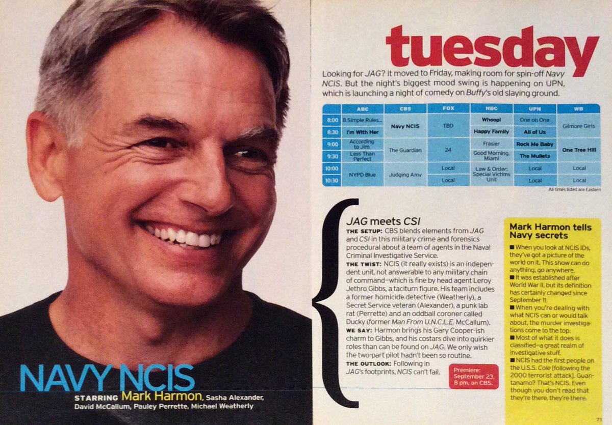 iamdashingdave's tweet photo. #TVGuide2003 #InstantClassic (3/5): #NCIS née #NavyNCIS #TBT http://t.co/QjCph8m2B9