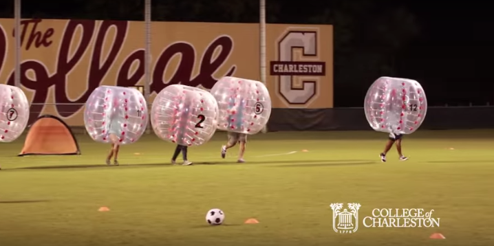 CofC's tweet photo. Bubble soccer is popping off at the College of Charleston ⚽️⚽️⚽️: http://t.co/FXuTJi9AAp #ikeepgettinghit #itsfun http://t.co/RHKH8PdfWe