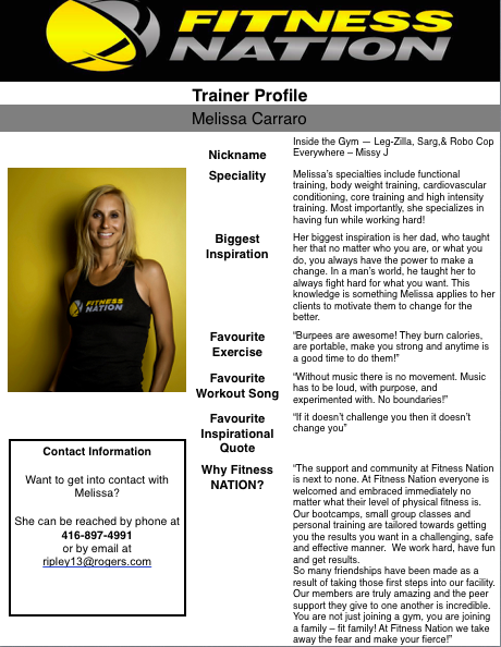 GofitnessNATION's tweet image. #trainerprofile Melissa Carraro