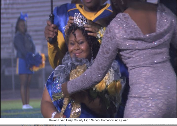 briatheengineer's tweet photo. My cousin is the FIRST special needs student to win HOMECOMING QUEEN in CrispCounty High School history! #QueenRaven http://t.co/iqx0EHvIIZ