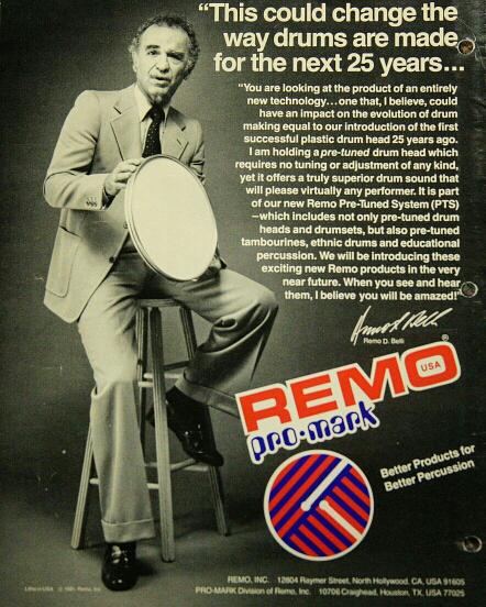 remopercussion's tweet photo. Throwback to Remo's first Pre-Tuned Drumhead ad! #tbt #throwback #pretune #drumhead #teamremo http://t.co/YwezlyM48e