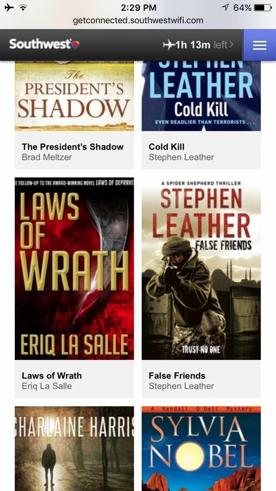 EriqLaSalle23's tweet photo. What are you reading at 30,000ft? Get connected w/ @SouthwestAir & #LawsofWrath. http://t.co/Yj21f66aqf