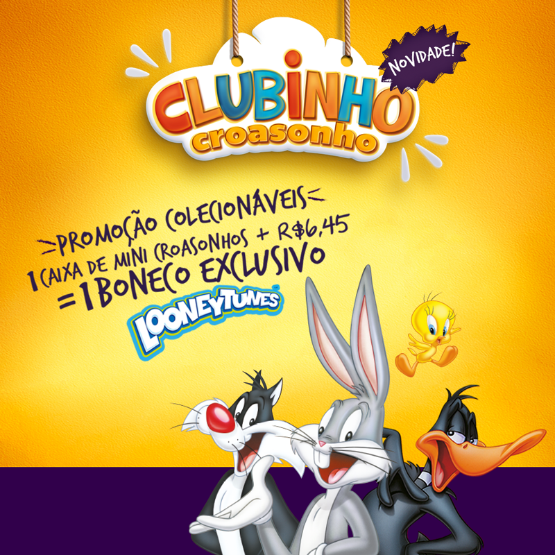 croasonho's tweet photo. Agora você pode se deliciar e ainda colecionar os personagens mais clássicos e divertidos! #Croasonho #LooneyTunes http://t.co/1nNhi8d0r7