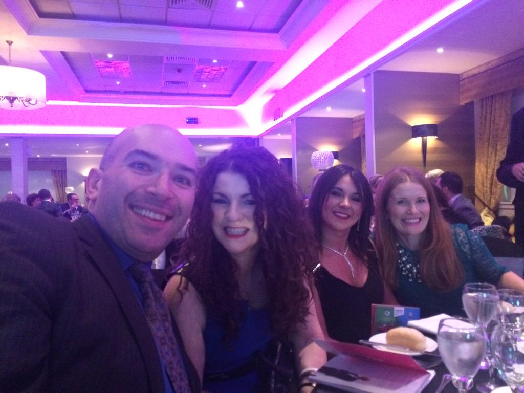 FinishedZine's tweet photo. "A night out, with @LorrsHoward: #aba15 @AyrshireChamber @Helenamorrow http://t.co/73MpXY6hDK"