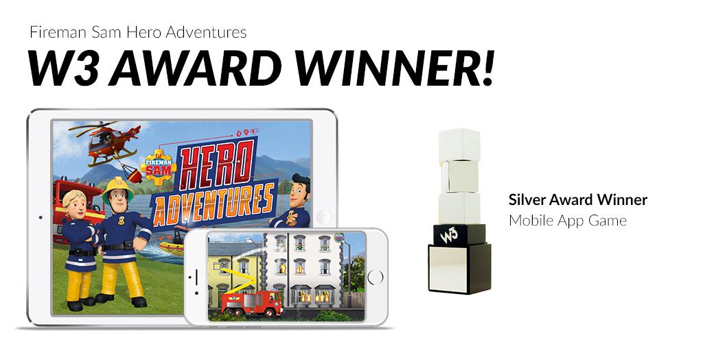 We are on fire! Todays Spotlight's on our Fireman Sam - Hero Adventures W3 Award Winner for Mobile App/Games!