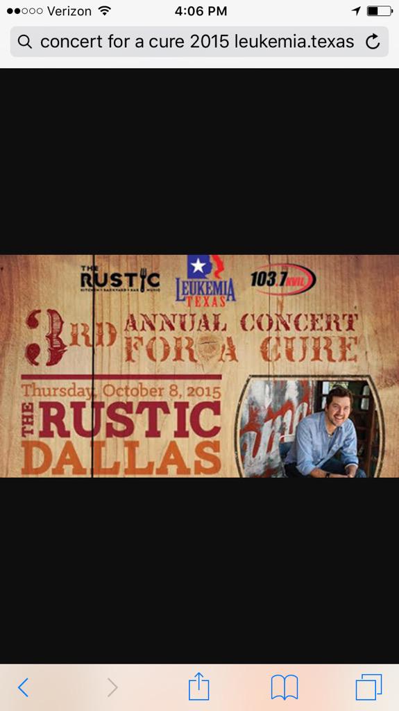 RayJohnstonBand's tweet image. Performing @TheRusticDallas for @LeukemiaTexas TX/OU kickoff #concertforacure @1037KVIL