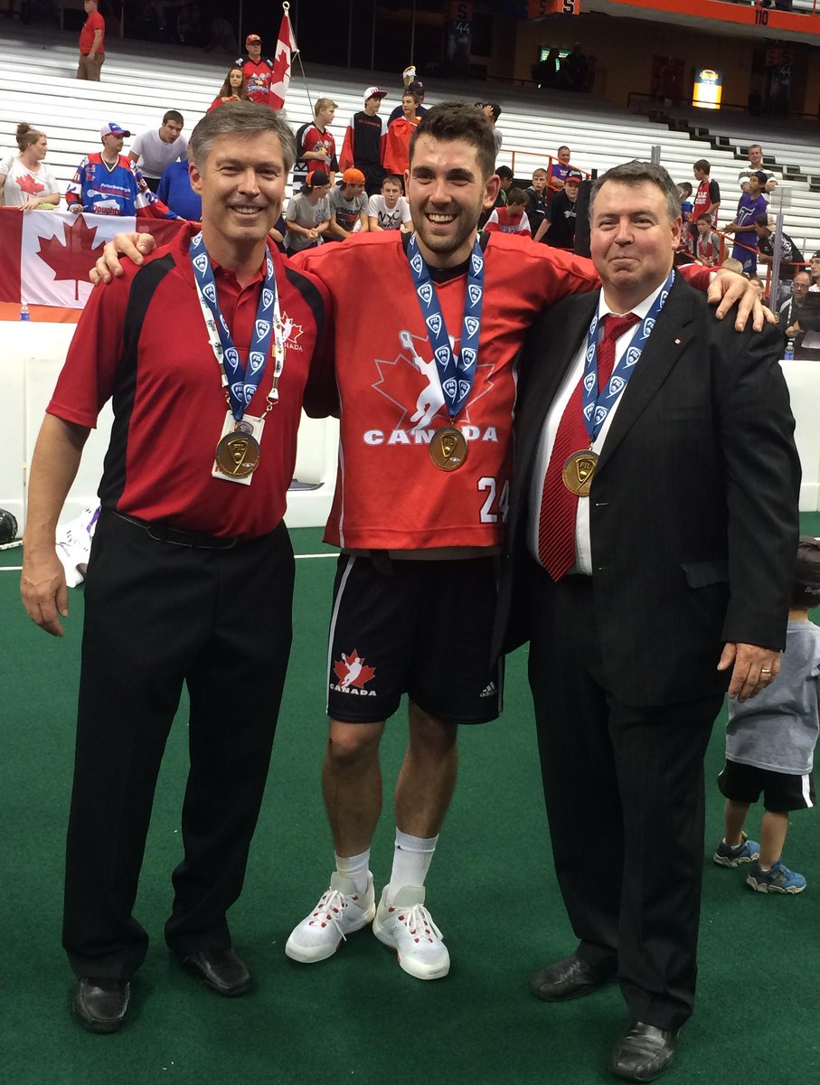 #tbt <a href="/jmacintosh24/">Jordan MacIntosh</a> celebrating w/ #Swarm coaches Ed Comeau &amp; Sean Ferris after their Gold Medal finish at <a href="/WILC_2015/">WILC 2015</a>.