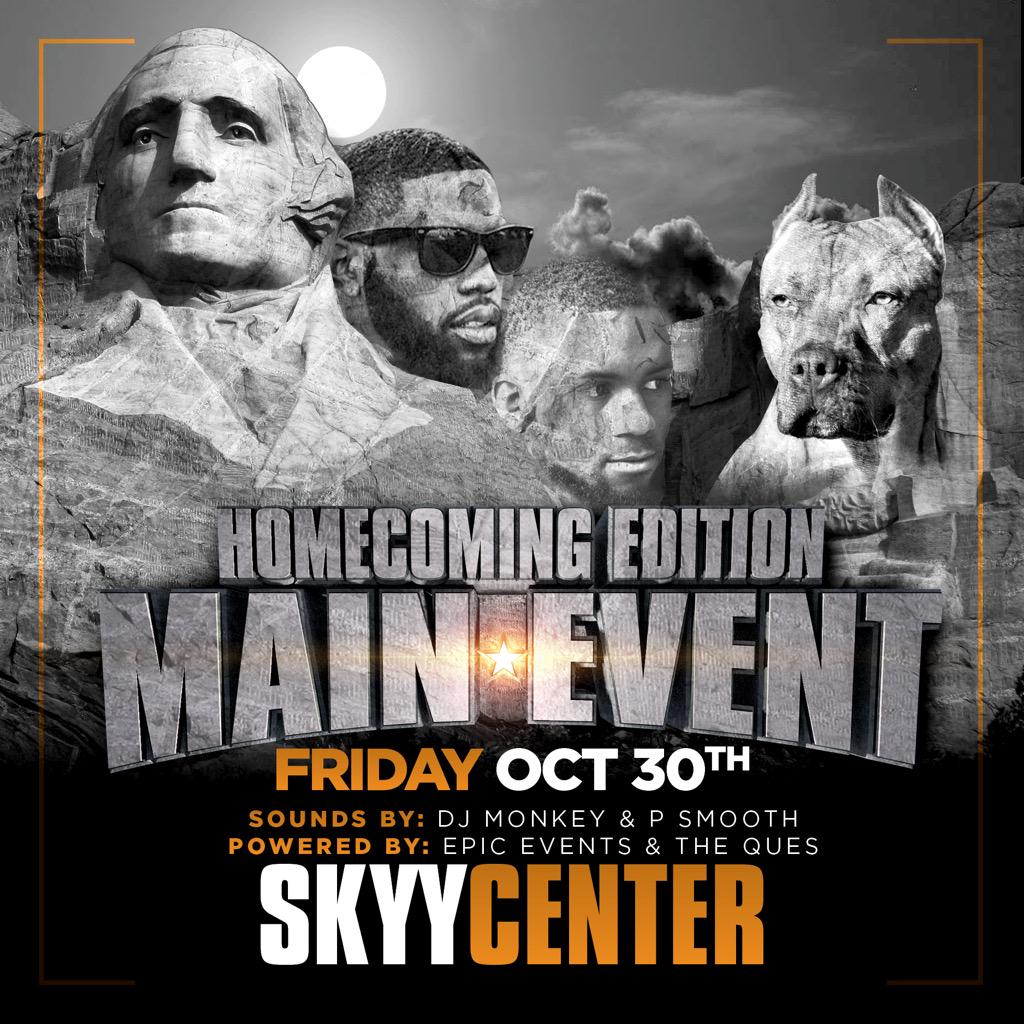 Coachrichw's tweet photo. @niazhane 
OCTOBER 30TH

#MAINEVENT 

HOMECOMING EDITION

@ THE SKYY CENTER http://t.co/VXjl4MwL1X