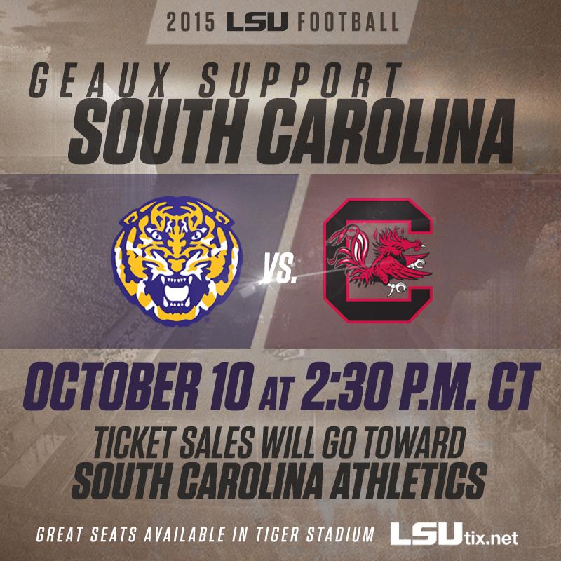 Come support the Tigers and Gamecocks. Tickets are on sale now to the general public: lsul.su/1NqWTfg
