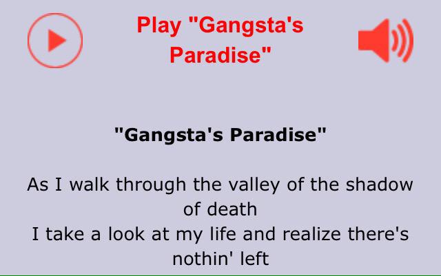 coolio gangsters paradise bible coolio gangsters paradise bible