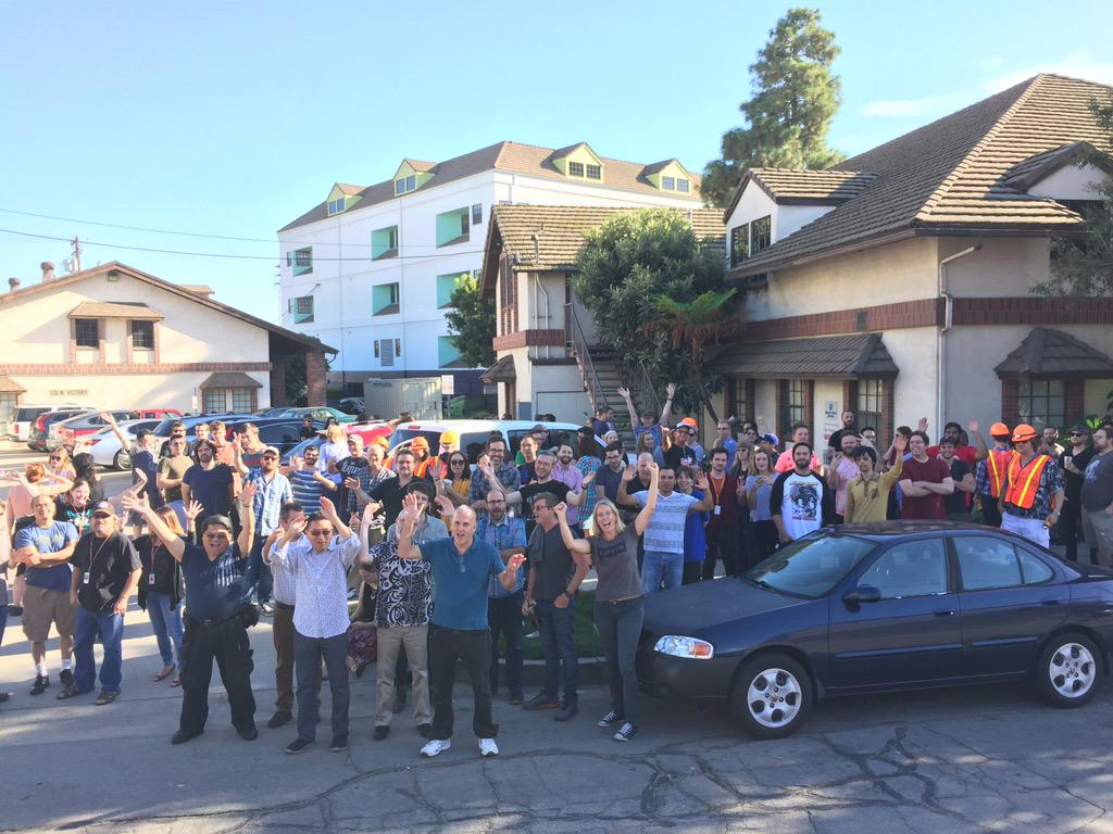 NickAnimation's tweet photo. Everyone knows a #firedrill is just an excuse for a photo op http://t.co/G62MG10tYt