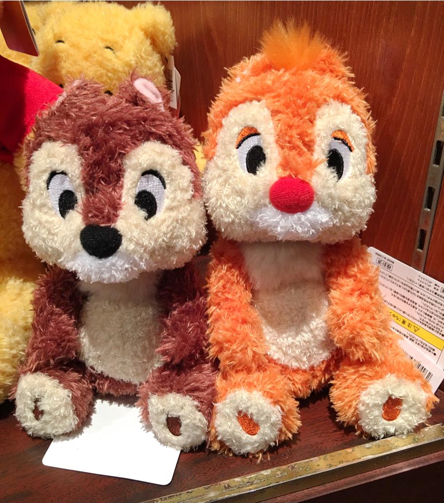 チップ、デールのちいさめもこもこぬいぐるみやプーさんのもこもこ