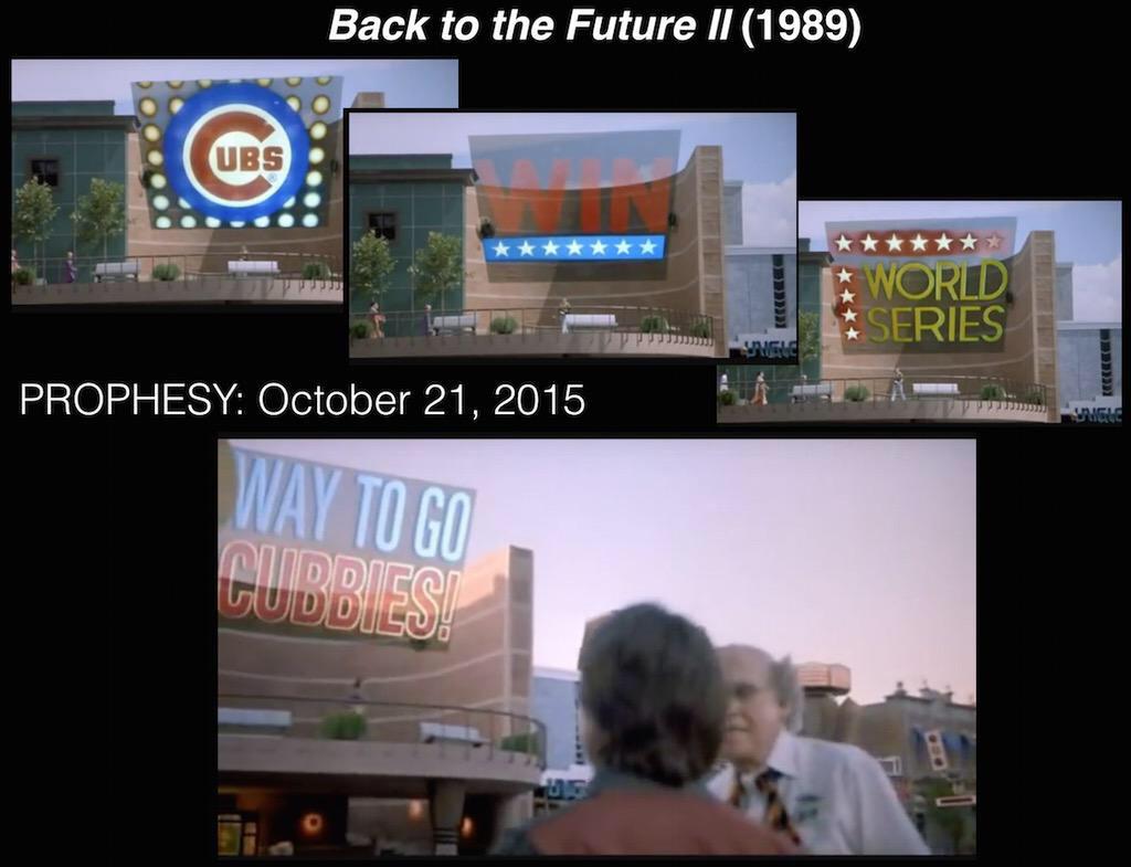 The Cubs win the World Series this year in Back to the Future 2