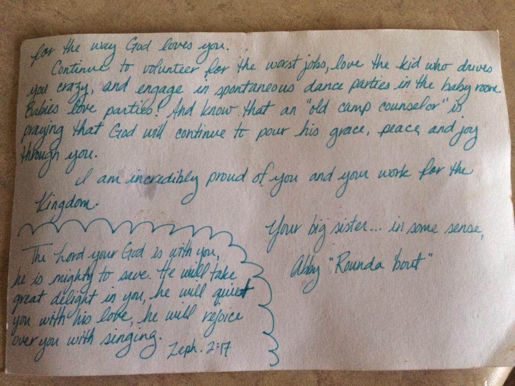 maganford's tweet photo. found this in the little kids building at camp. hi world; you're job matters, people matter, &amp; the Lord is there http://t.co/ooz4YBTSuc