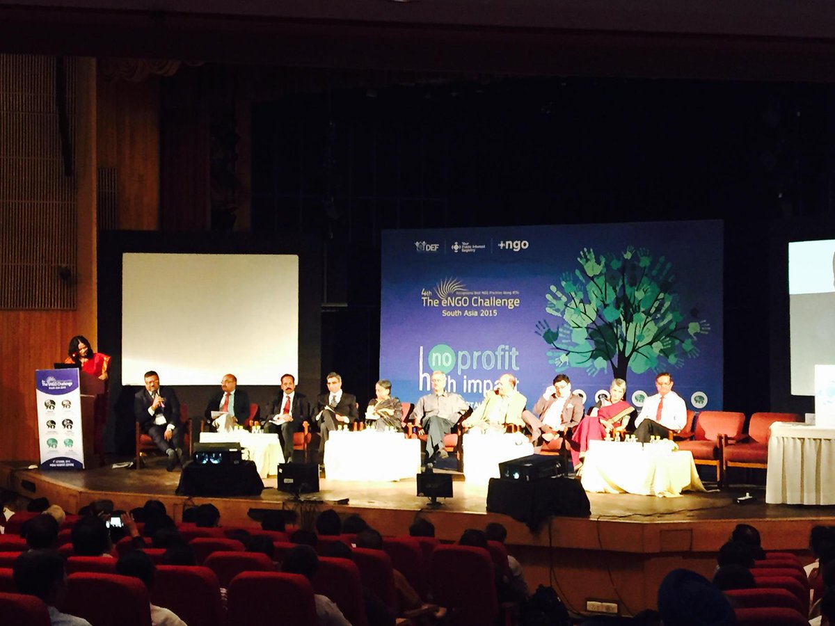 CSR for Non Profits panelists at #engo15 to discuss CSR Policies, innovations, sustainability &amp;impact on social sec.