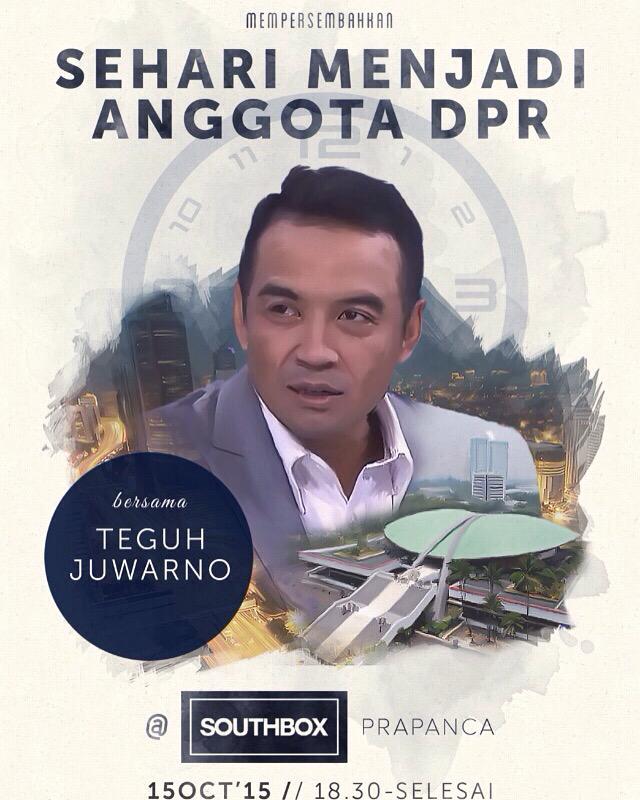 SeputarEvent's tweet photo. MALAM INI! @TemuiWakilmu Edisi V pk 18:30 WIB di #Southbox Prapanca w/ @teguhjo. Daftar di http://t.co/cSX3EVfnrf  http://t.co/Xs6v37cYVk