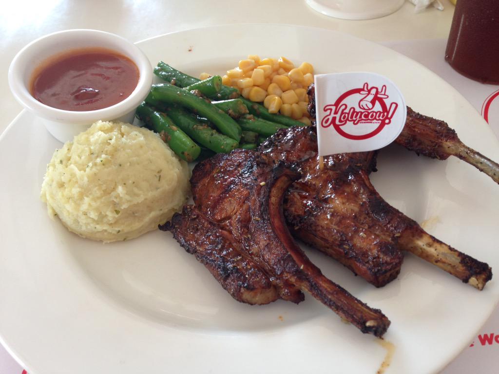 menu baru, lamb chops, maknyuss <a href="/steakholycow/">Holycow! Steakhouse</a> #campbali ...