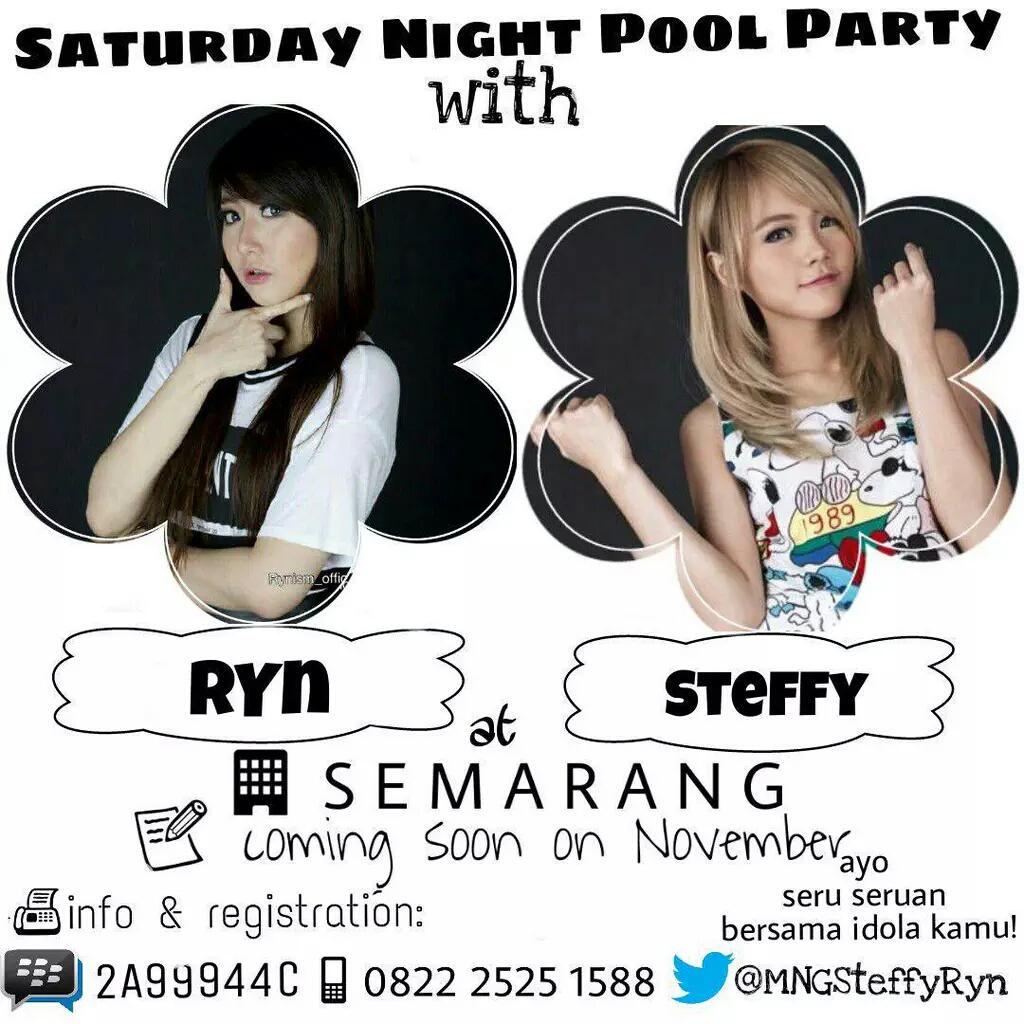 Pool party bareng RYN AAY ?? 😆 more info contact CP nya.. Cc: <a href="/MnGSteffyRyn/">Meet&GreetSteffyRyn</a>