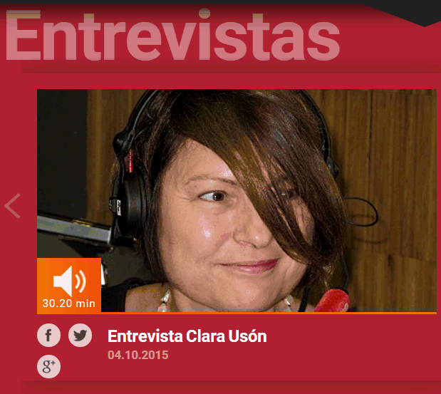 Seix_Barral's tweet photo. "Si tuviera todas las dudas resueltas no escribiría novelas" Clara Usón en @NEUDC_RNE  http://t.co/rJxapcaglK http://t.co/93okQlRgjV