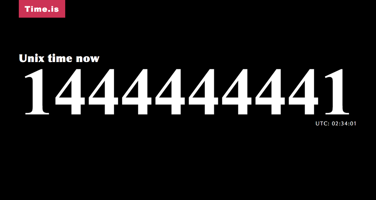 Time_is's tweet image. Only a few hours until #Unixtime is #1444444441! time.is/1444444441