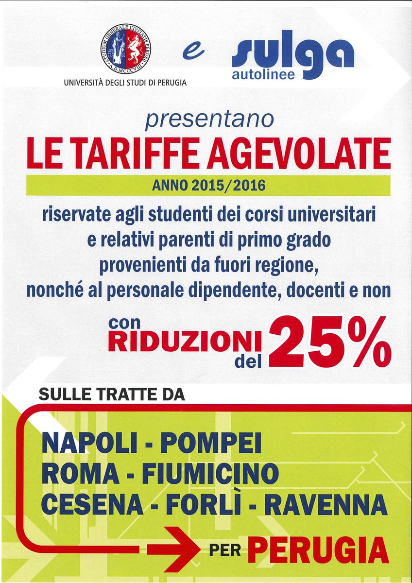 #sconti per @studenti_it di <a href="/UniperugiaNews/">Università degli Studi di Perugia</a> sui trasporti extraurbani. <a href="/FuoriSedePg/">FuoriSede Perugia</a>
