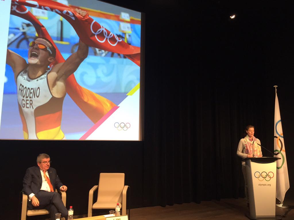 AngelaRuggiero's tweet image. IOC Athlete Commission Chair @ClaudiaBokel presenting @ the 7th IOC Athletes' Forum in Lausanne #iocac #athleteforum