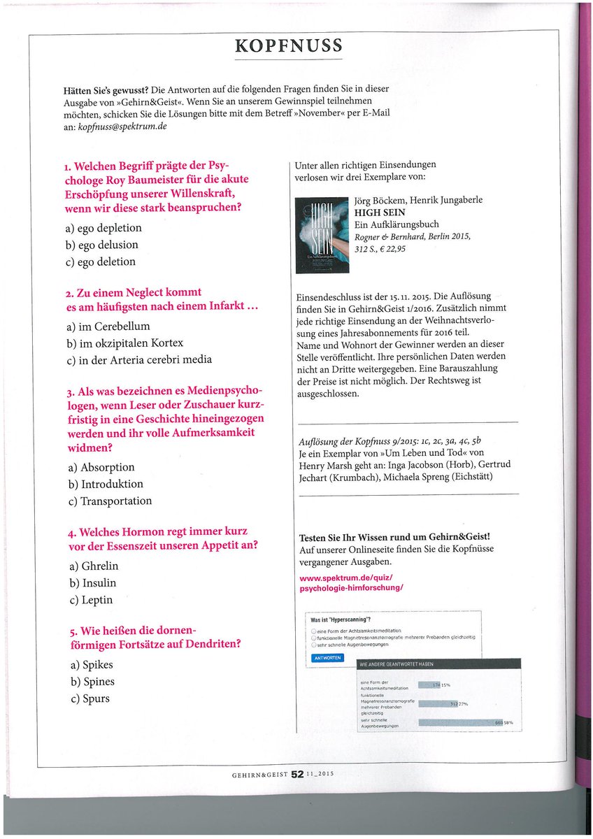 Henrik_Jung's tweet photo. Brand new review of our book "high sein. ein aufklärungsbuch" in GEHIRN &amp; GEIST. Thanks @GundG #highsein #happylife http://t.co/bNljBa5lqt