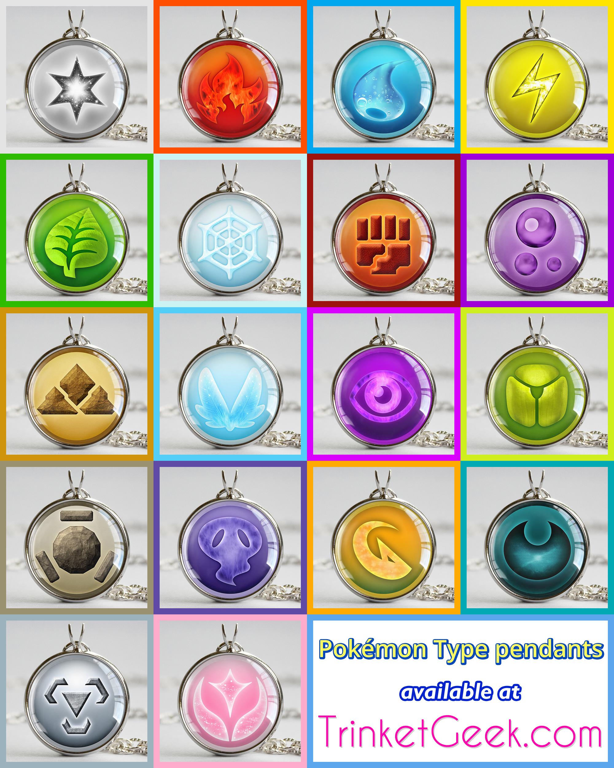 X 上的Trinket Geek：「Pokemon Type Symbol Pendants!