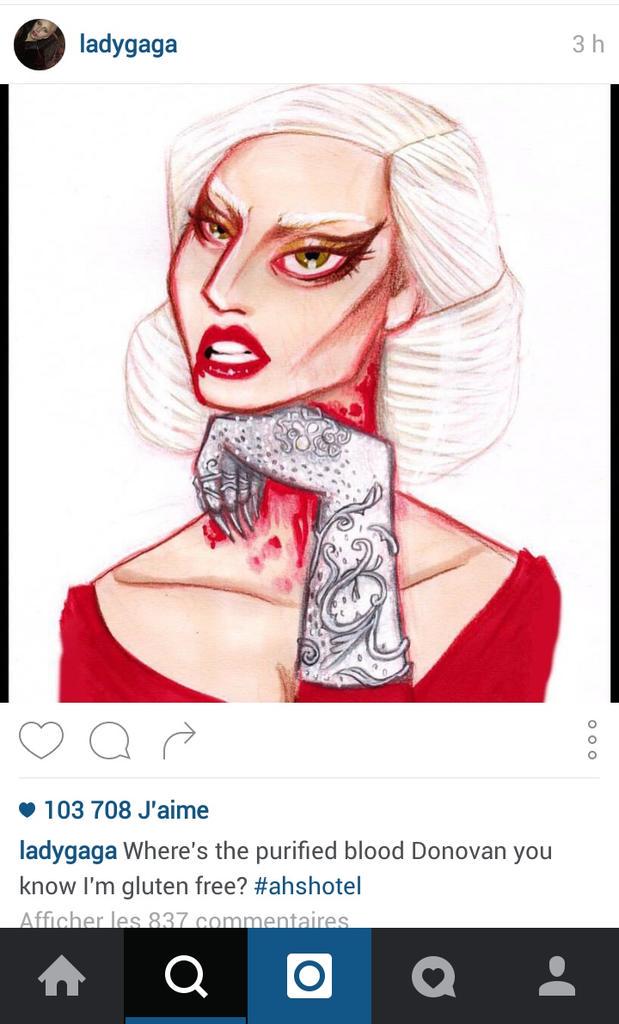 thomsque's tweet photo. @ladygaga shared my drawings on Instagram 😱 There are no words ❤Thanks Gaga #AHSHotel http://t.co/y96kn7xgdw