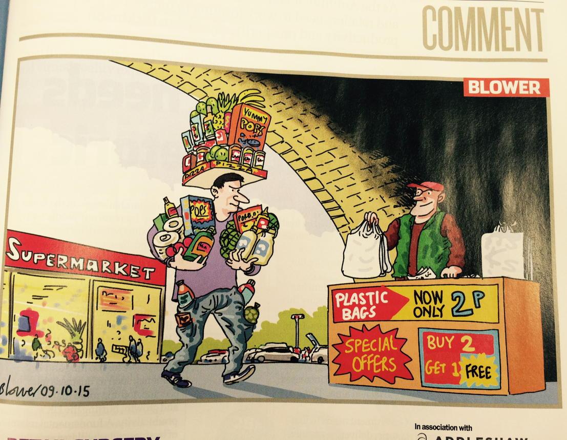 RetailAssist's tweet photo. How many of you have had this experience this week?! Via @retailweek #plasticbags #itsonly5p #reusebags http://t.co/WCswcJyTGl