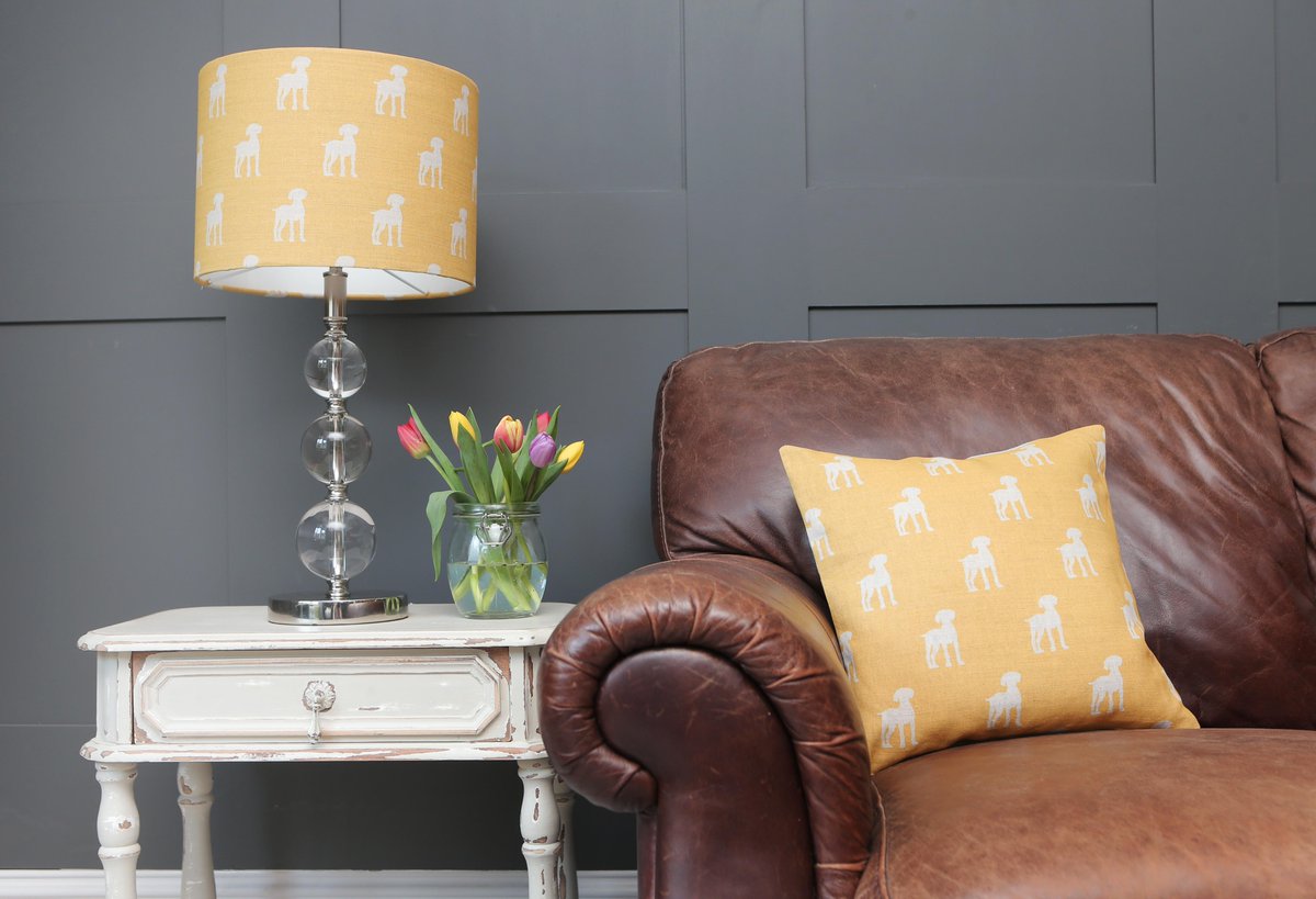 Let us shine a little ray of sunshine on your day.
pinsandribbons.co.uk
#lamp #dogs #fabric #cushion #yellow