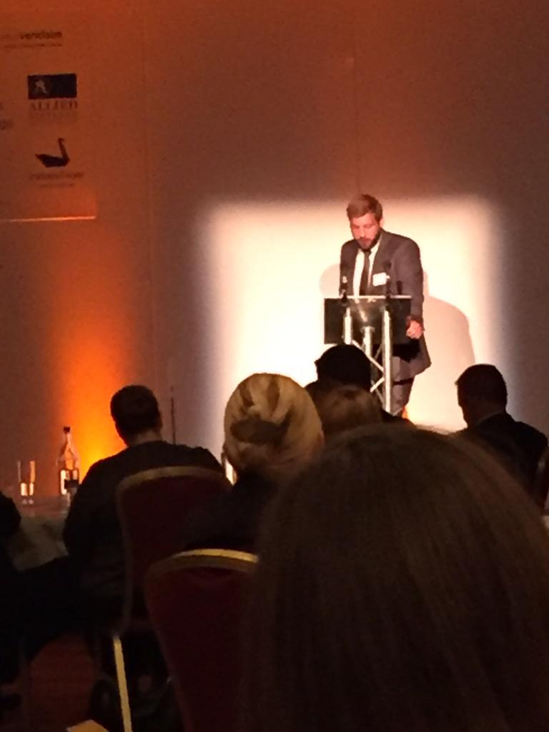 rsburnett's tweet photo. First speaker of the morning entertains the audience. http://t.co/DDhaI9Hf2c